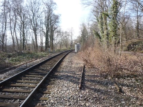 Abzweig zu den Kasernen und zur Firma Holz Hrtel