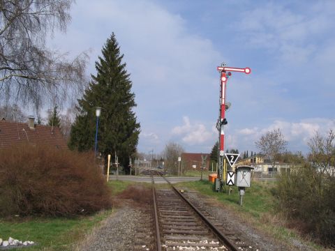 Bahnbergang in Mengen