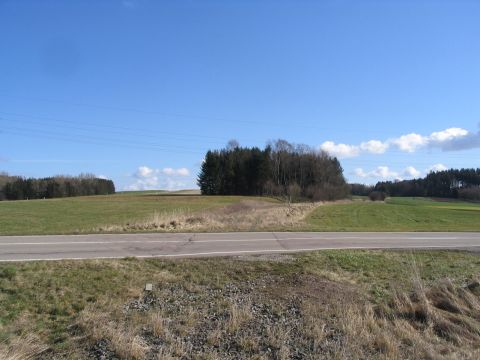 Bahnbergang ber die Strae von Kellmnz nach Memmingen