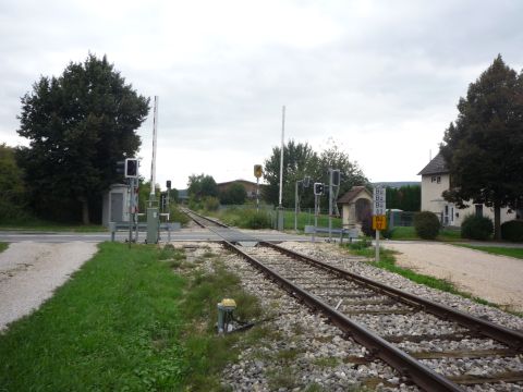Bahnübergang über den Sankt-Luzen-Weg