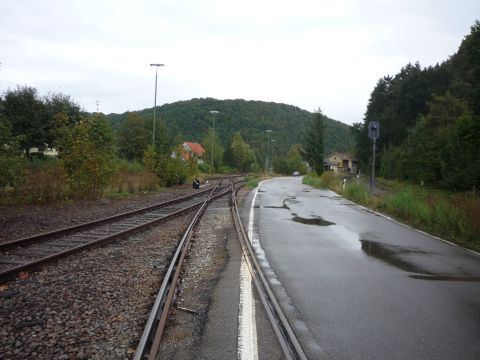 Einfahrt in den DB-Bahnhof Eyach