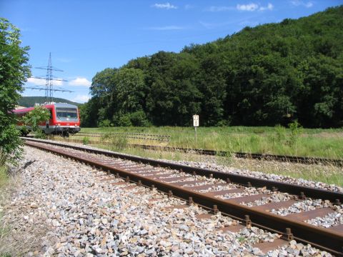 Einmndung in die Trasse der Donautalbahn Ulm - Immendingenn