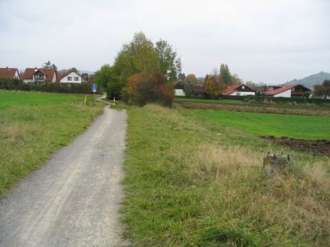 Fundament eines Signalmastes vor Weilheim