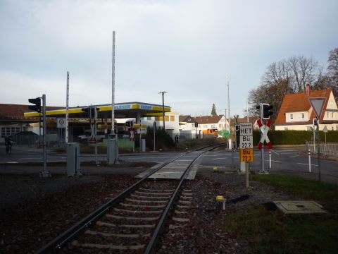Bahnbergang ber die Schorndorfer Strae