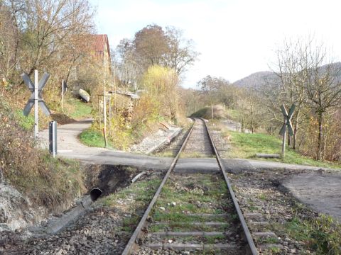 Bahnbergang zwischen Rudersberg und Klaffenbach-Alhtte