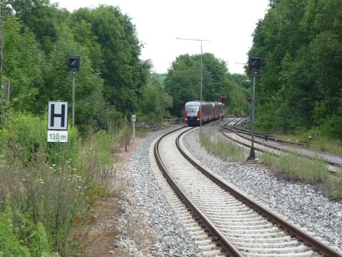 Einmndung in die Bahnlinie aus Crailsheim