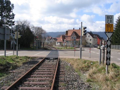 Bahn�bergang in Geislingen