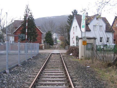 Bahn�bergang in Geislingen