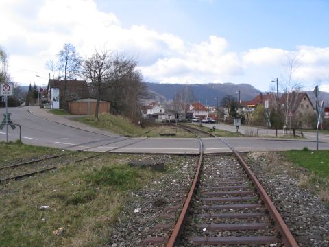 Bahn�bergang in Geislingen