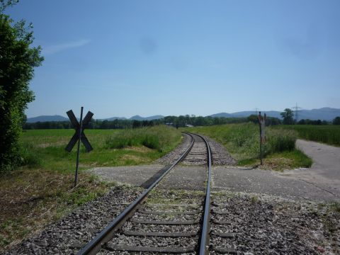 Bahnübergang zwischen Moos und Oberbruch